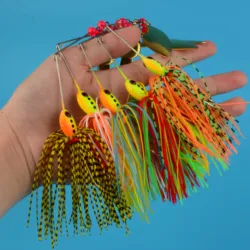 Wobbler giratorio metálico con cuchara y lentejuelas para lucio