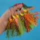 Wobbler giratorio metálico con cuchara y lentejuelas para lucio