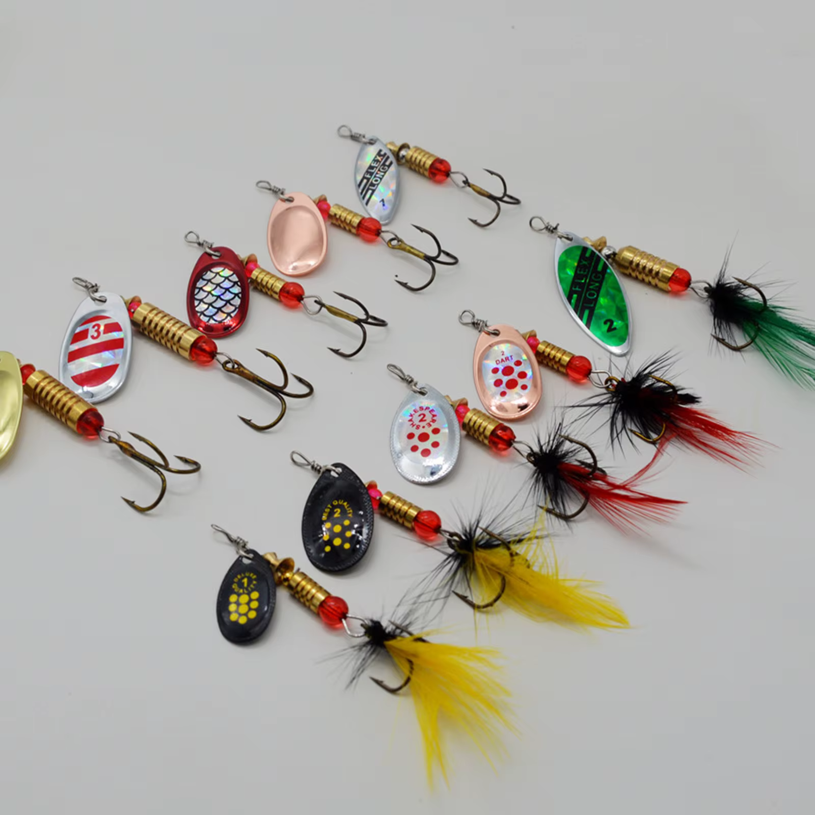 Set completo de señuelos de pesca DKSHETOY con cuchara giratoria y caja organizadora