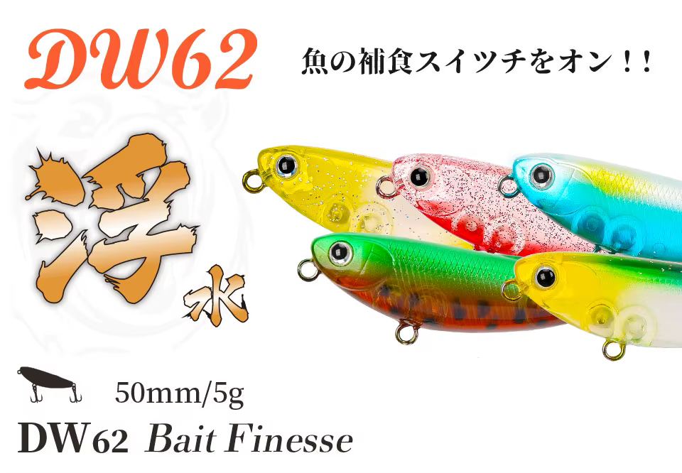 Señuelo TSURINOYA DW62 sobre el agua