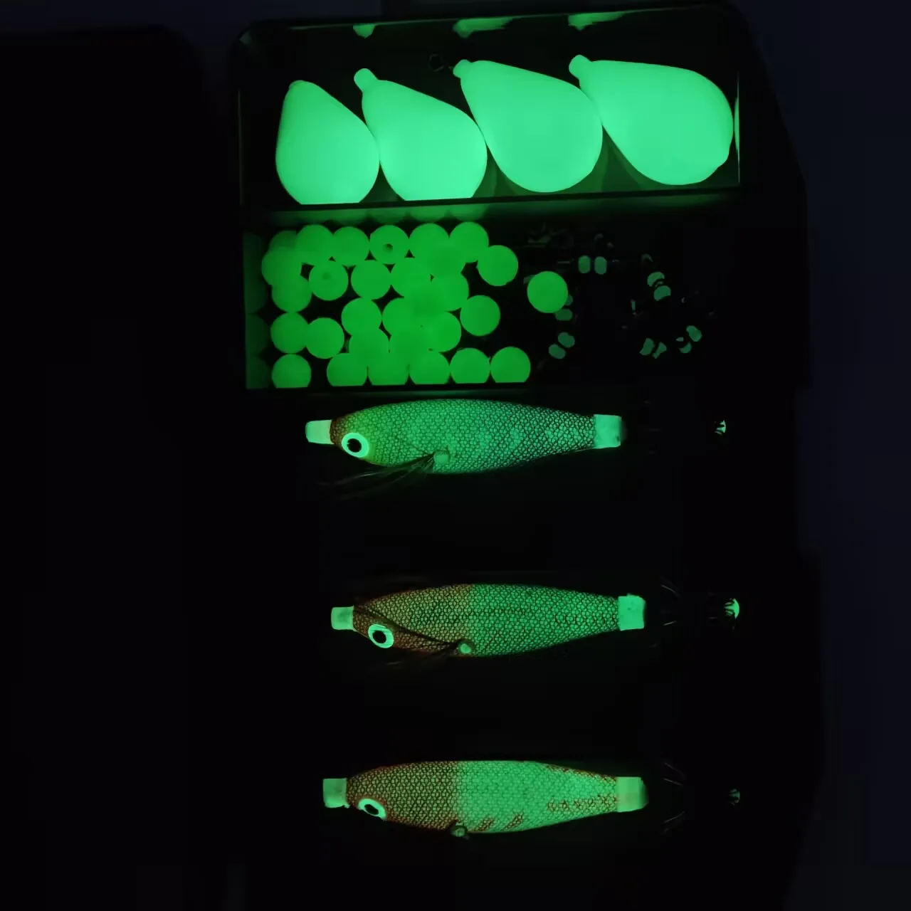 Señuelos Egi horizontales para calamar con cuentas luminosas - imagen 3