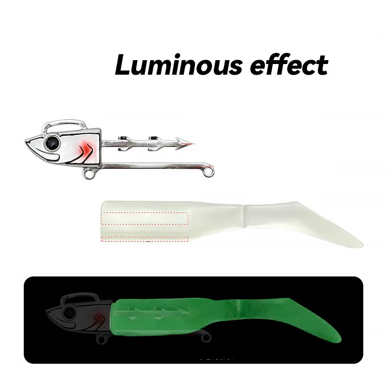 Bazooka Swimbait Silicona para Lucio - Cabeza de Plomo y Cola Blanda - imagen 5