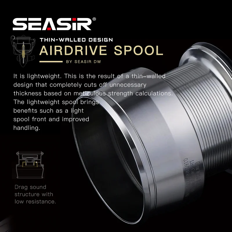 Carrete giratorio SEASIR DW – arrastre potente para agua salada - imagen 4