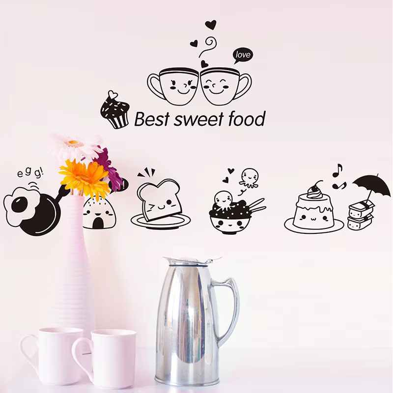 Vinilo decorativo para pared de cocina con diseño dulce