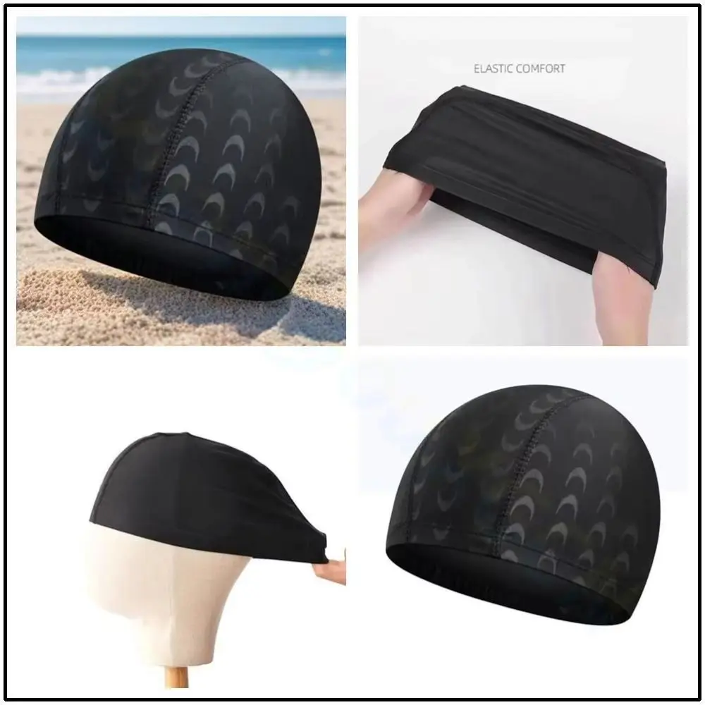 Gorro negro de natación listo para la piscina