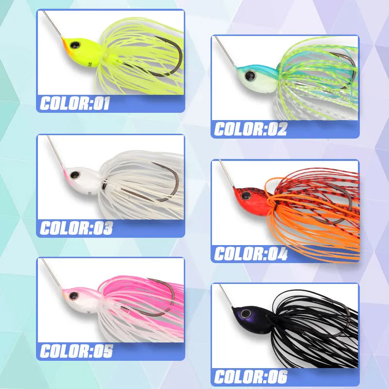 LETOYO Spinnerbait señuelo para lubina y lucio con falda giratoria - imagen 4