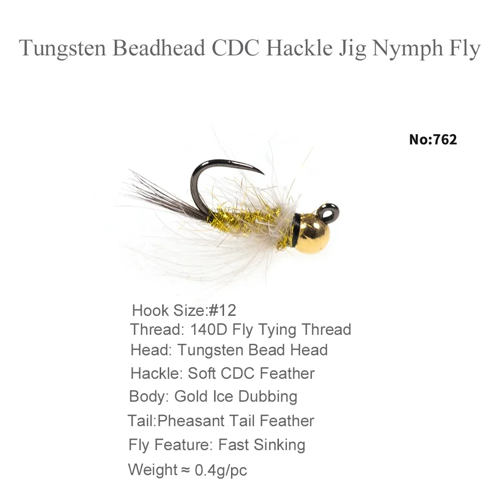 Ninfa Oreja de Liebre John Mosca – Tungsteno con cabeza cuenta CDC - imagen 3