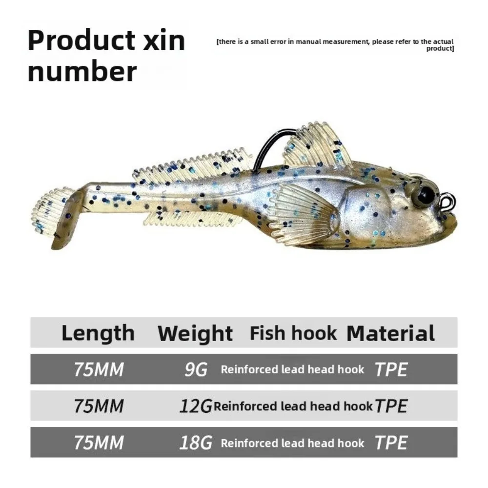 Señuelo Goby de silicona para lubina con anzuelo jig head - imagen 5