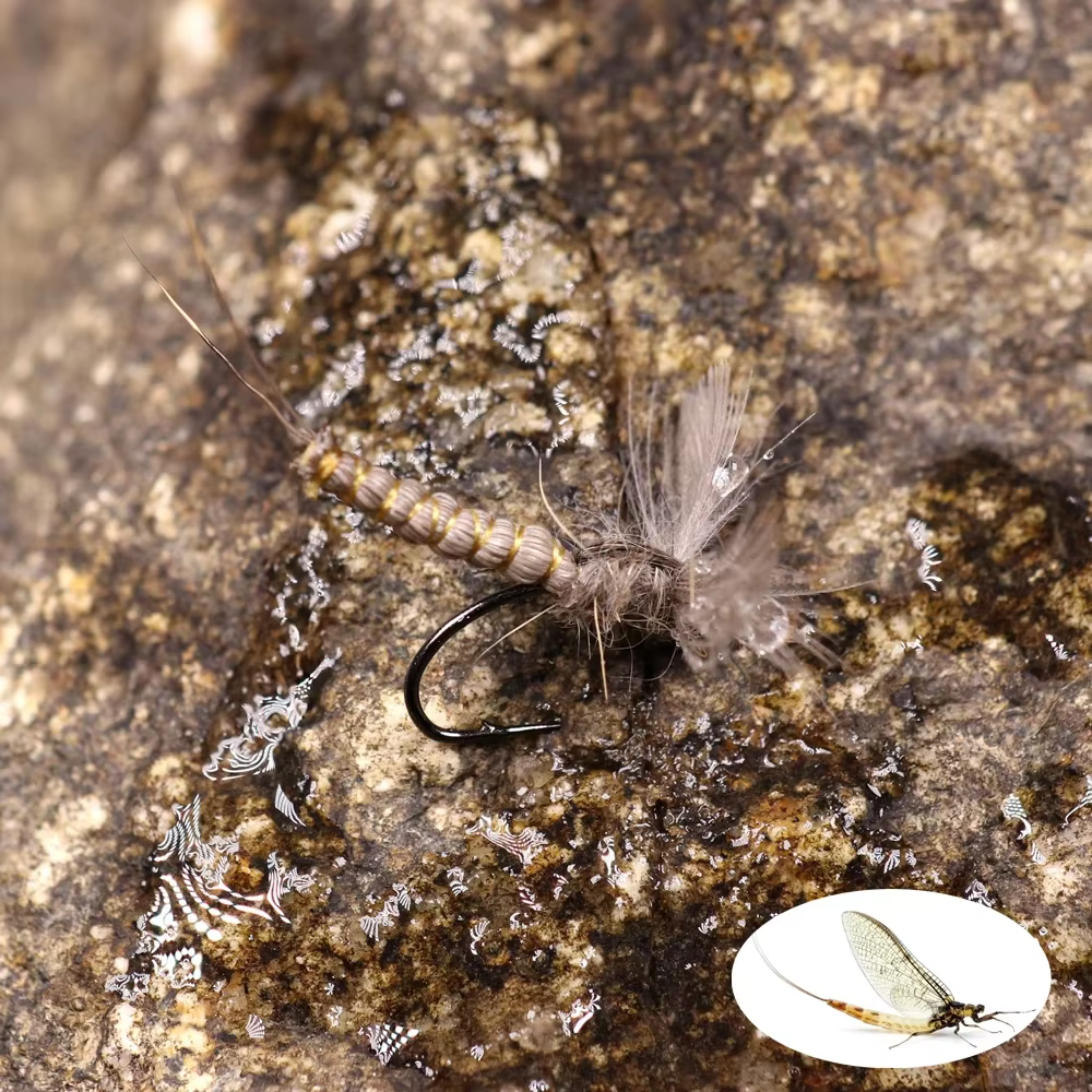 Wifreo Mosca Seca CDC Mayfly ciervo pelo trucha - imagen 4