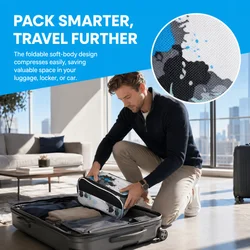 Bolsa zapatos golf nailon 600D transpirable, gran capacidad y plegable