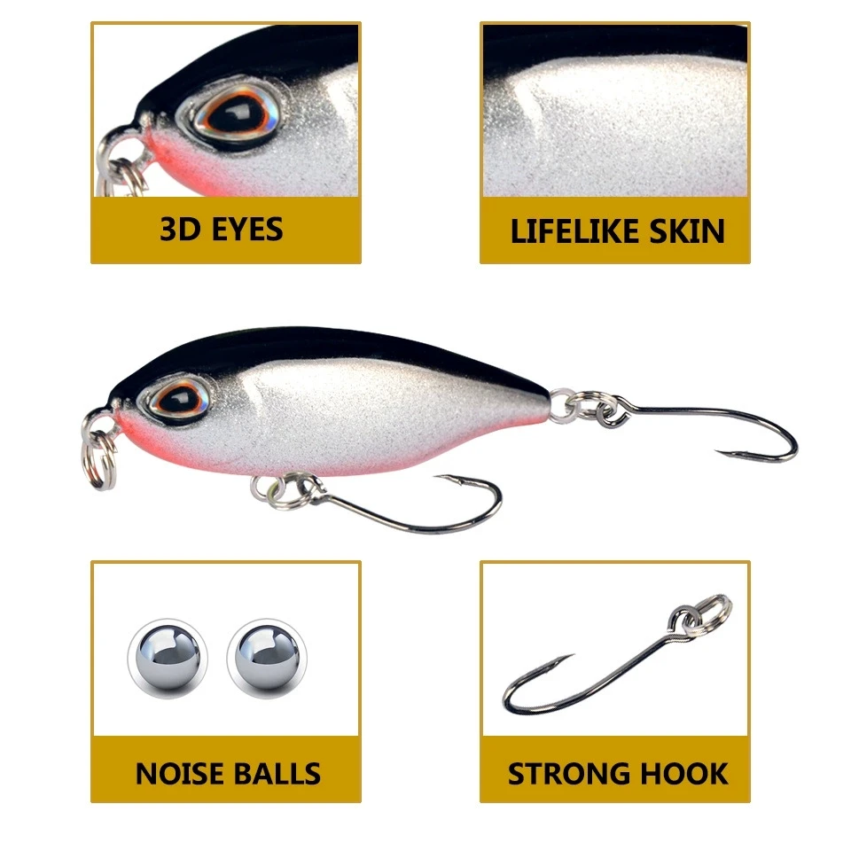 Crankbait hundimiento para trucha con lengüeta ancha mini oscilación - imagen 2