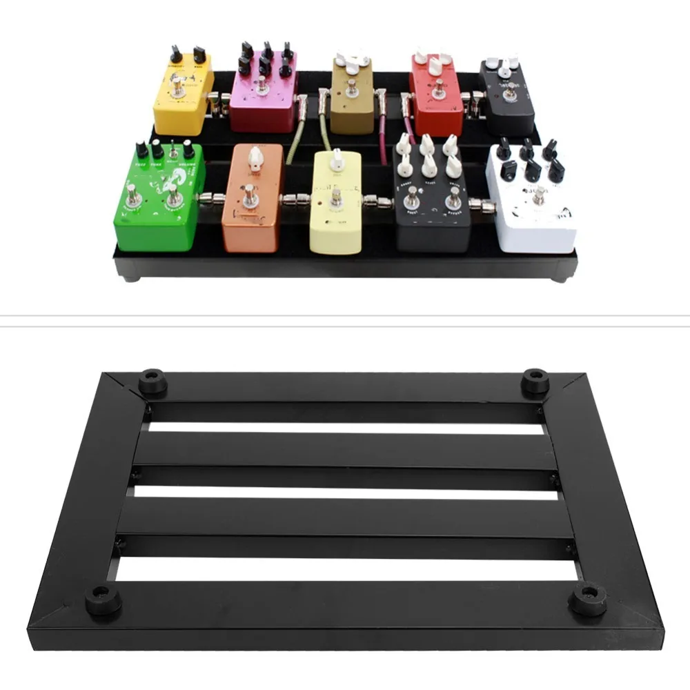 Pedalera metálica resistente para efectos de guitarra con soporte