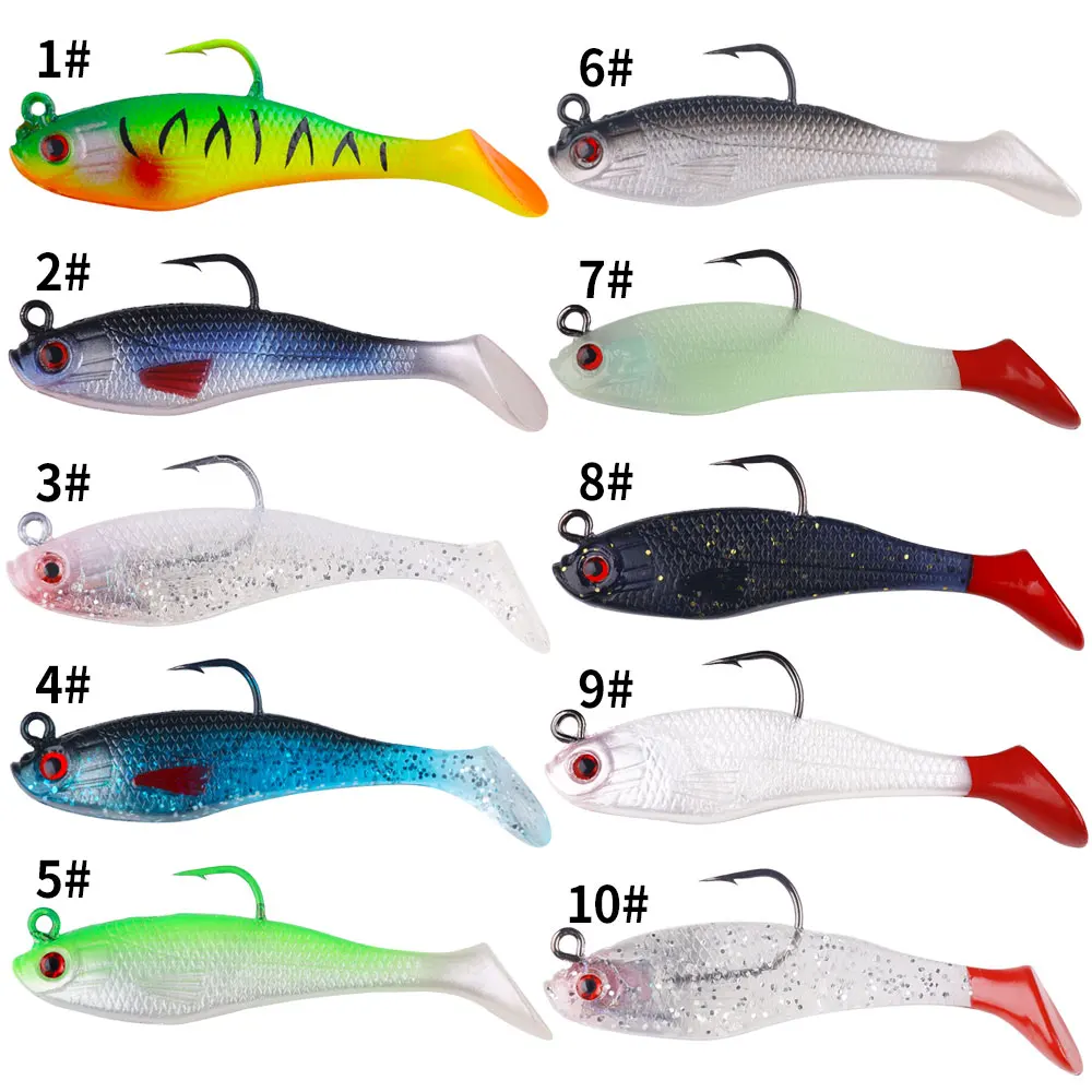 Señuelos blandos de silicona coloridos para pesca