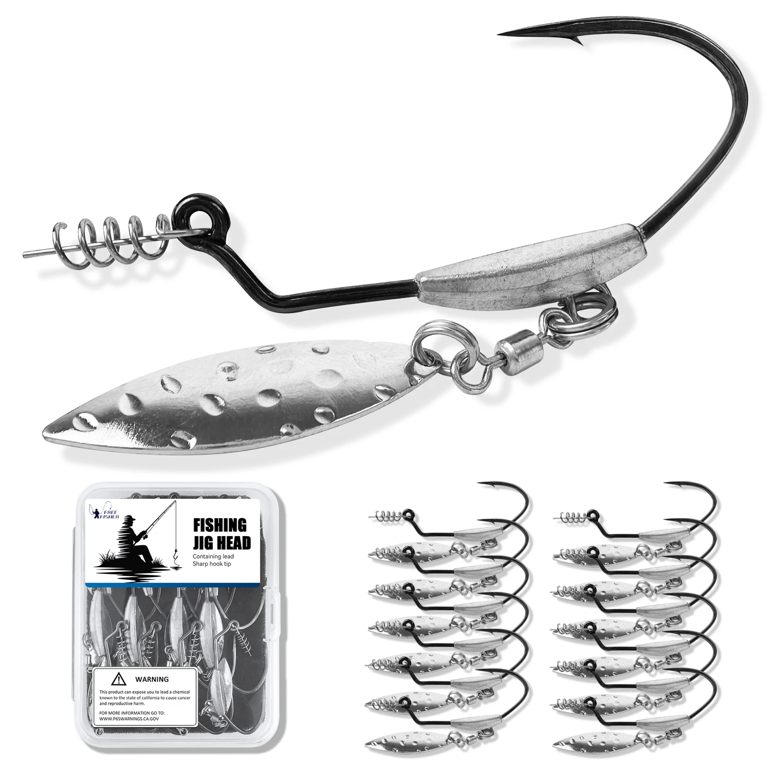 Anzuelo jig head con hoja giratoria