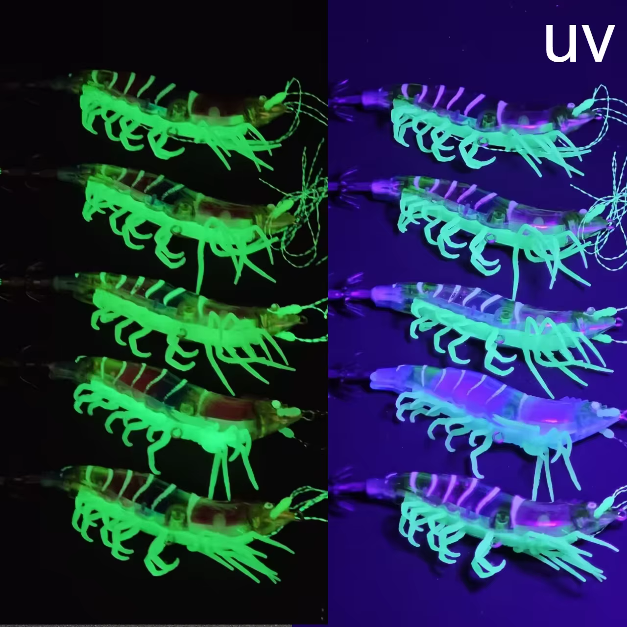 Señuelo Egi UV Luminiscente Arcoíris para Calamar, Sepia y Pulpo