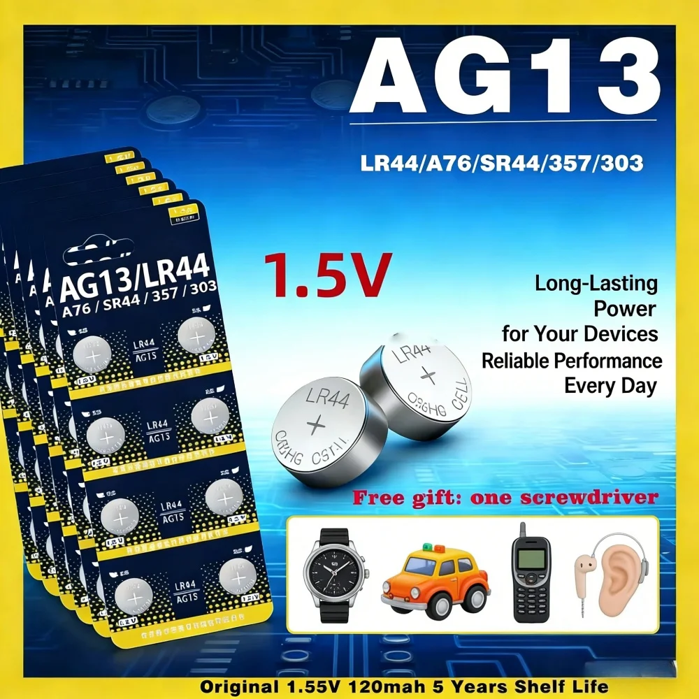 Pilas botón LR44 1,5V para relojes, juguetes y mandos - imagen 3