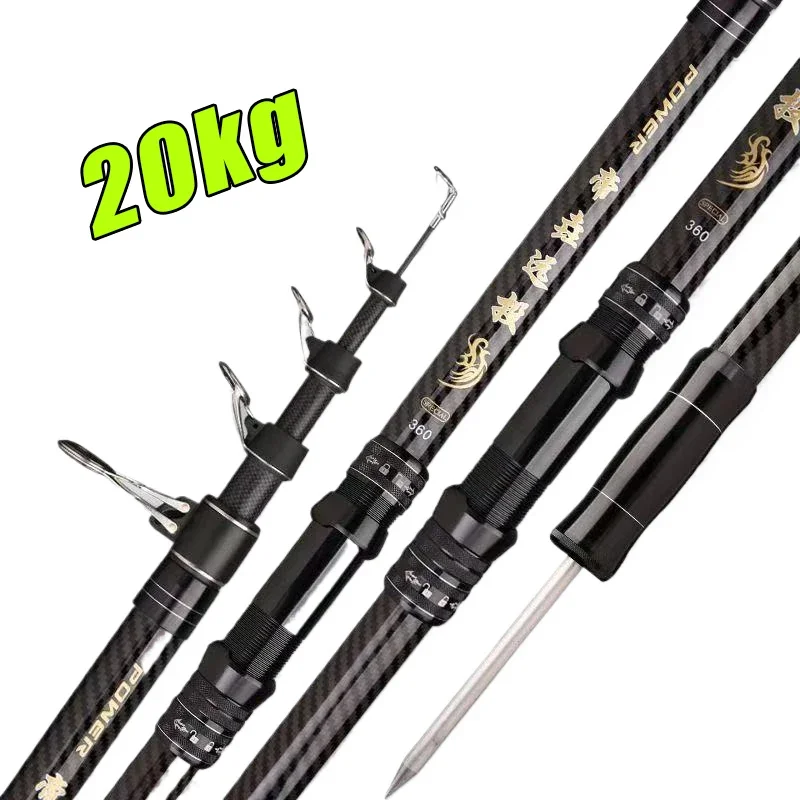 Caña telescópica de carbono para surfcasting giratoria en agua salada - imagen 5