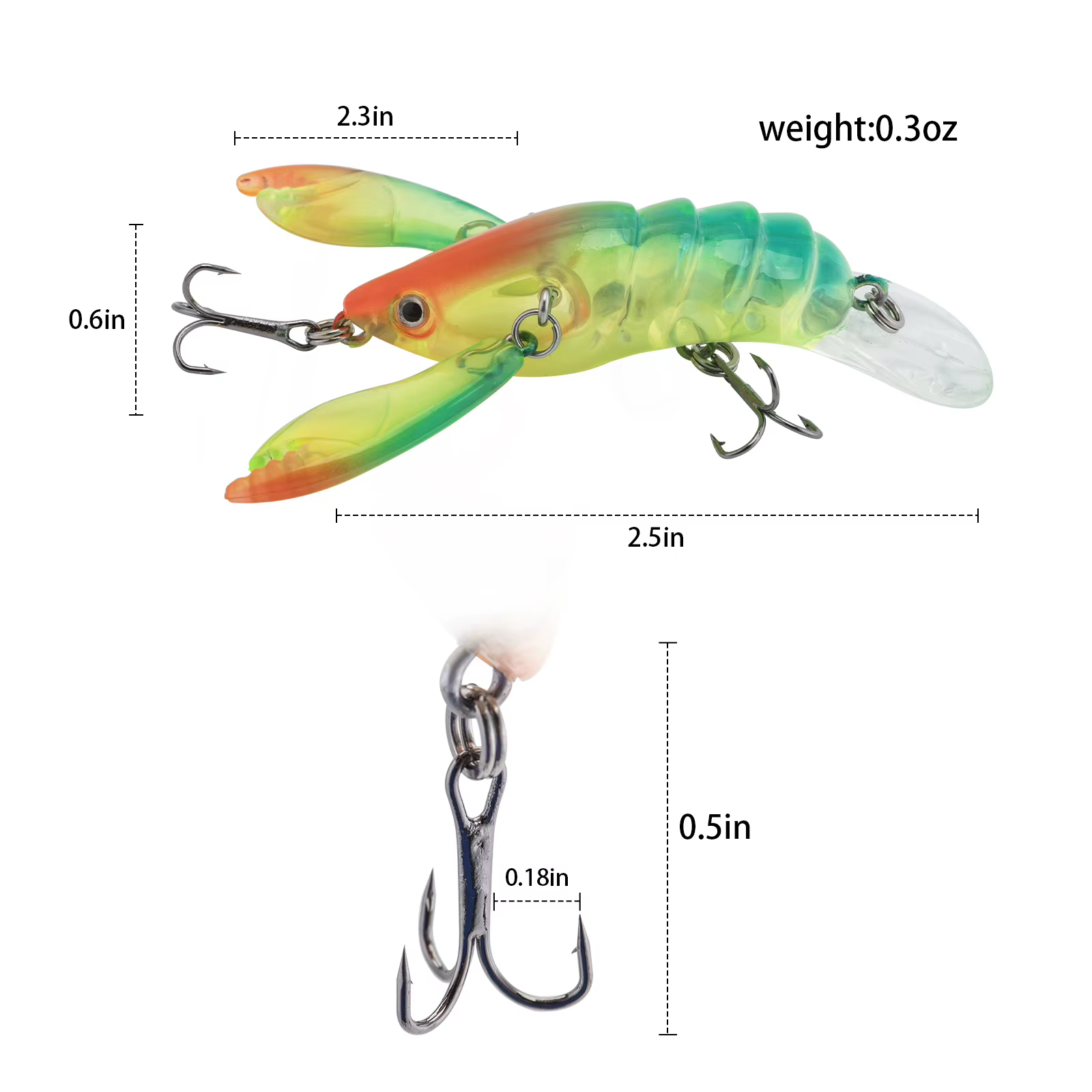 Goture Premium Craw – Señuelo de pesca con doble anzuelo afilado - imagen 3
