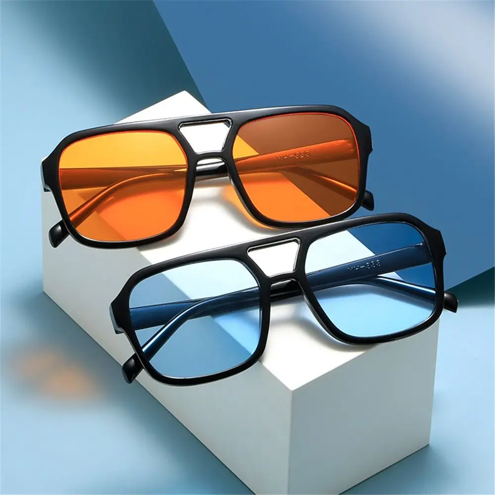 Gafas de sol cuadradas UV400 estilo aviador montura grande negras - imagen 4