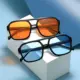 Gafas de sol cuadradas UV400 estilo aviador montura grande negras - imagen 4