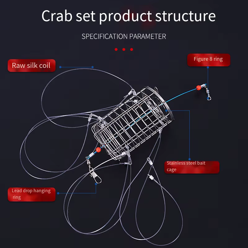 Trampa para cangrejos acero inoxidable – Jaula cebo aparejo pesca - imagen 3