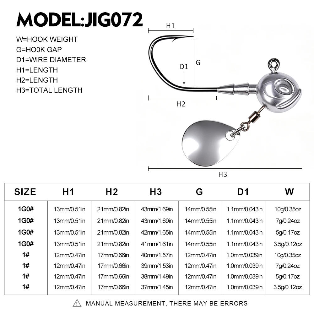 Anzuelos Jig Head 3D con lentejuelas giratorias para lubina - imagen 5