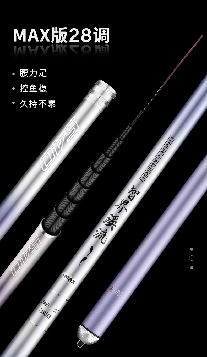 Experimente la mejor caña de pescar con Max 28 diseñado para precisión y comodidad