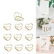 Pinzas para fotos corazón metálicas oro rosa retro para porta tarjetas