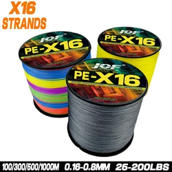 JOF Sedal Trenzado PE 16 hebras – Resistencia 25-200 lbs mar