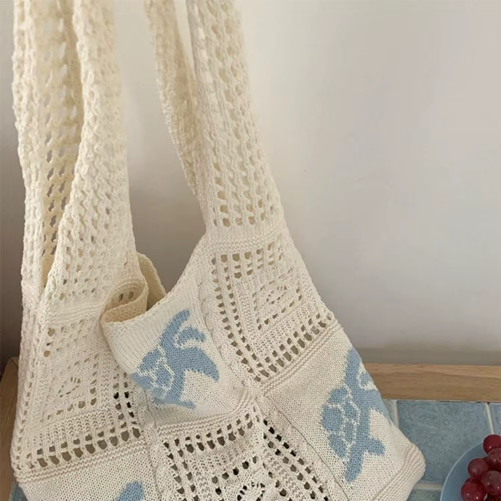 Bolso de Playa Tejido con Estrella de Mar – Tipo Cubo