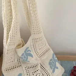 Bolso de Playa Tejido con Estrella de Mar – Tipo Cubo