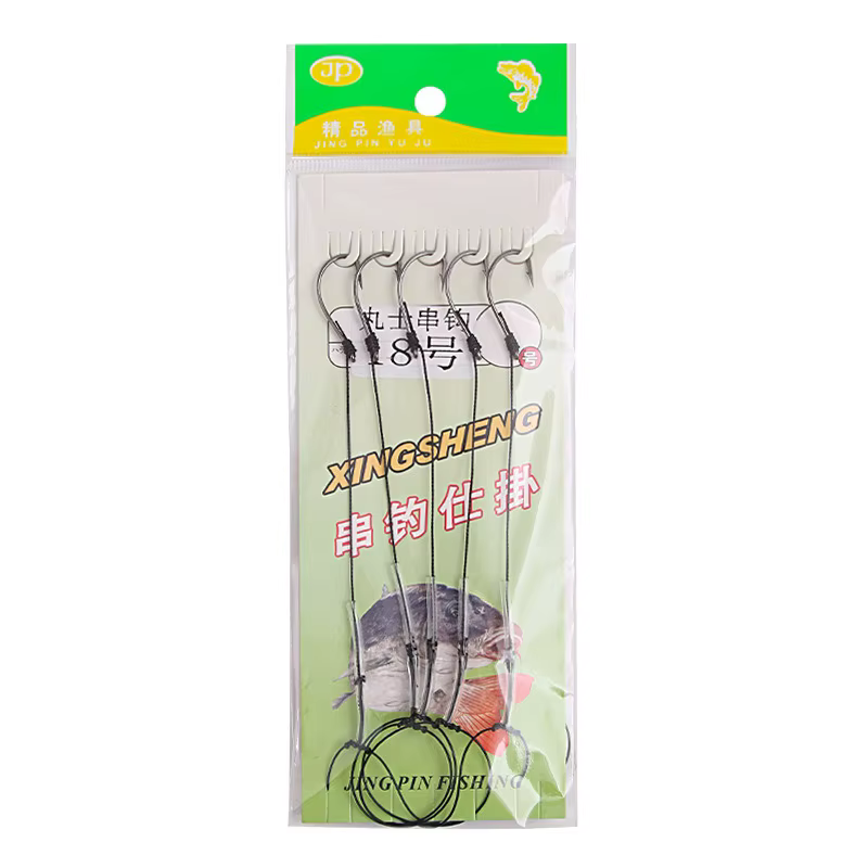 Giratorios de pesca acero rico en carbono con cadena y anzuelos - imagen 2