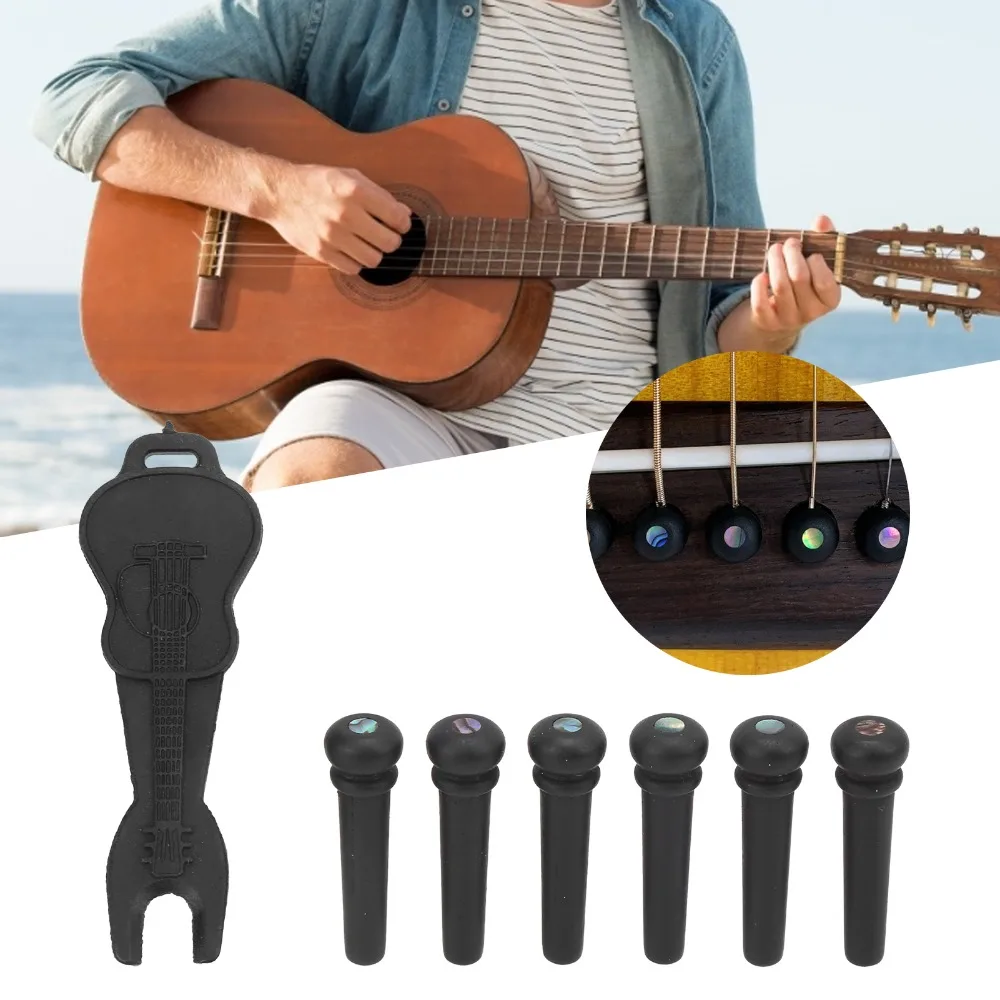 Púas de ébano ranuradas con incrustación de nácar para guitarra acústica - imagen 4