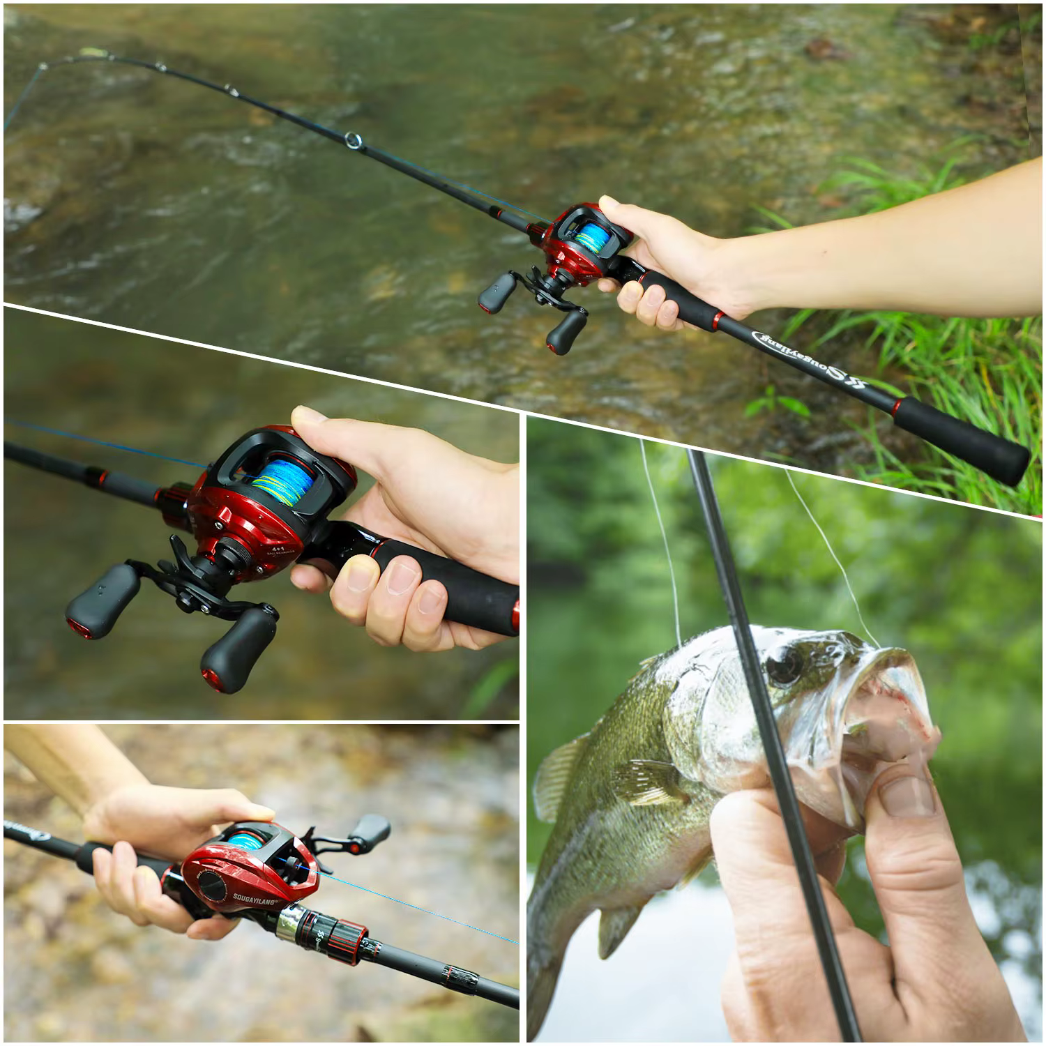 Sougayilang caña de pesca con carrete y cebo para trucha - imagen 3