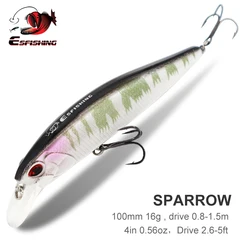Senuelo Minnow ESFISHING Sparrow – Hundimiento lento 10cm 16g