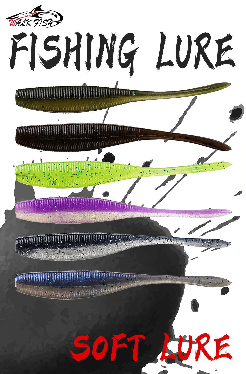 Señuelos de pesca suaves de silicona en diferentes colores