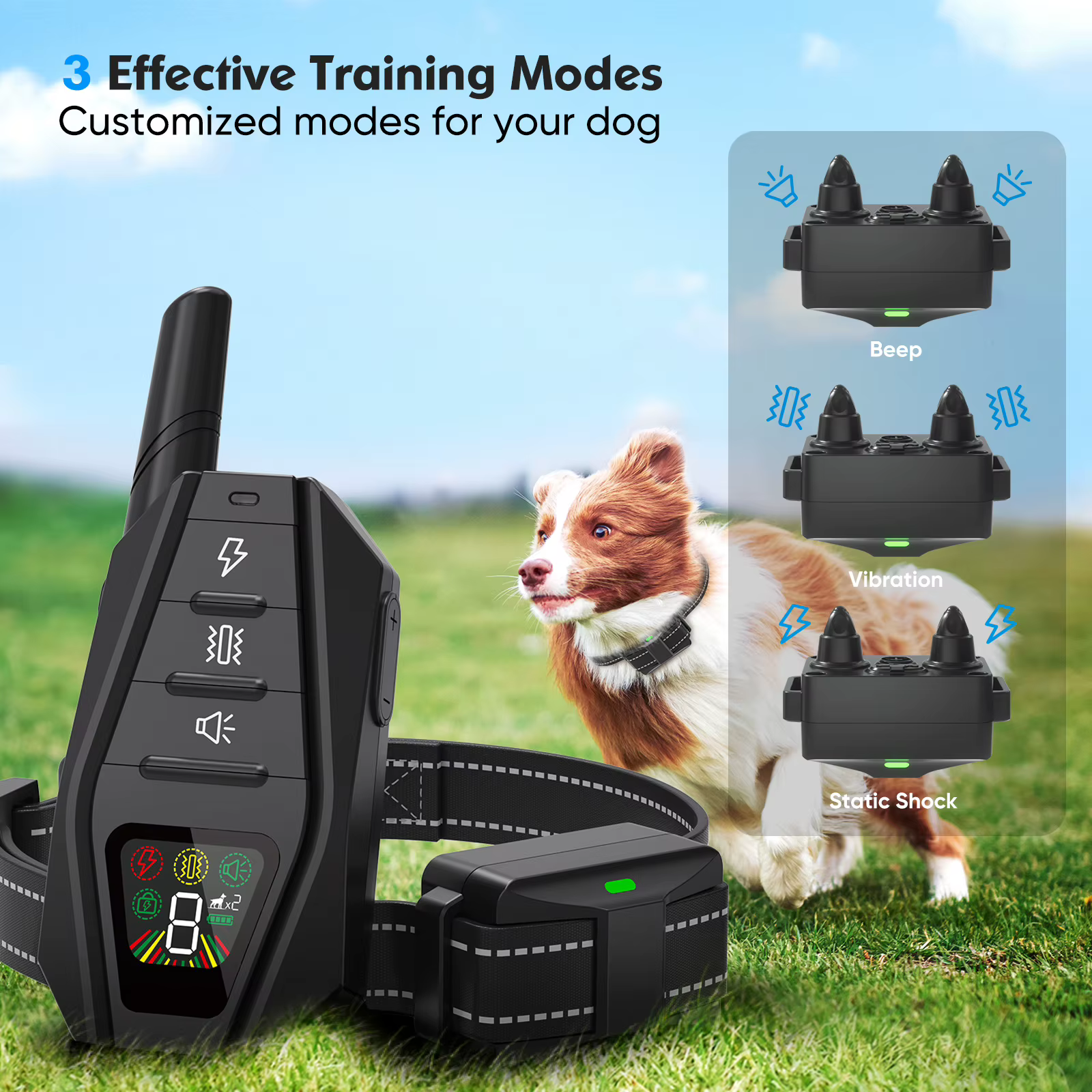 Collar adiestramiento canino recargable – Mando vibración y descarga - imagen 2