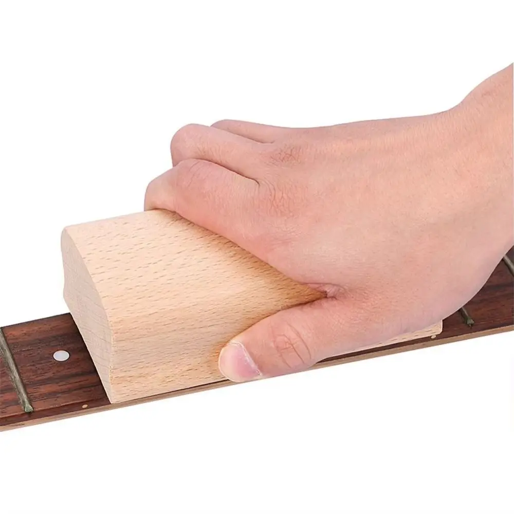 Bloque de lijado de radio de madera para trastes de guitarra