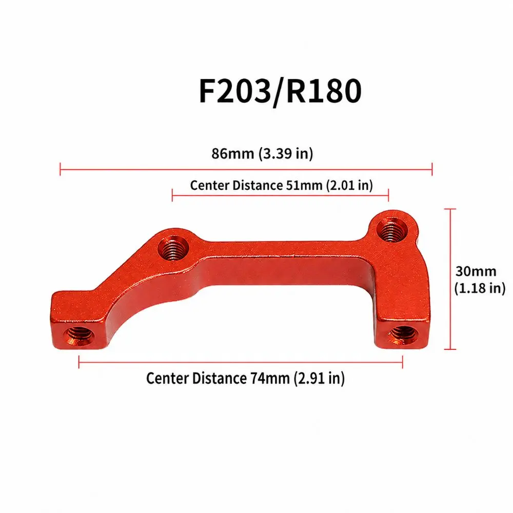 Adaptador caliper freno de disco CNC rojo con montaje IS - imagen 3