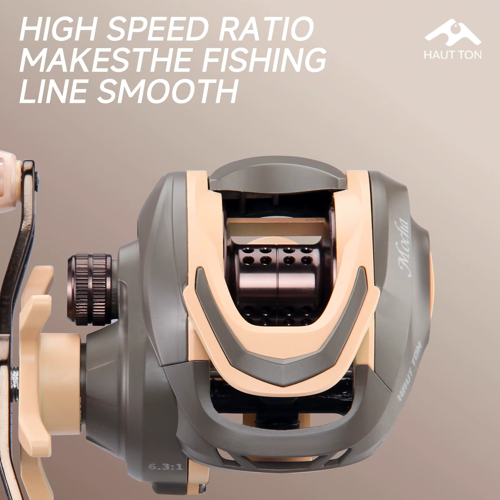 Carrete baitcaster MCA150S Brown – Freno magnético CNC y balanceo - imagen 4