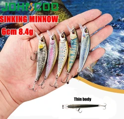 Johncoo Wobbler Minnow hundimiento por gravedad para trucha, perca