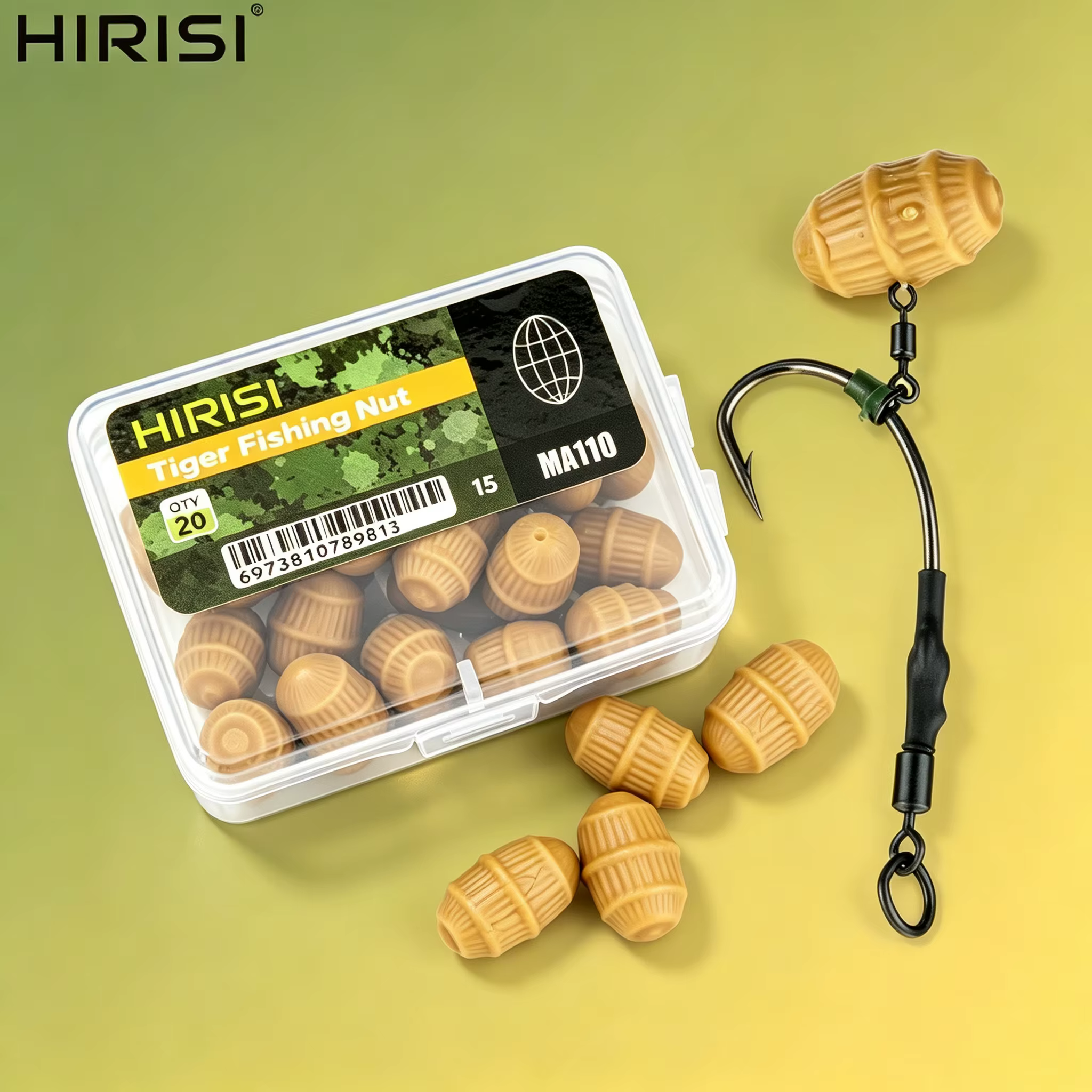 Señuelos Carpa Flotantes Hirisi Nuez de Tigre MA110 - imagen 2