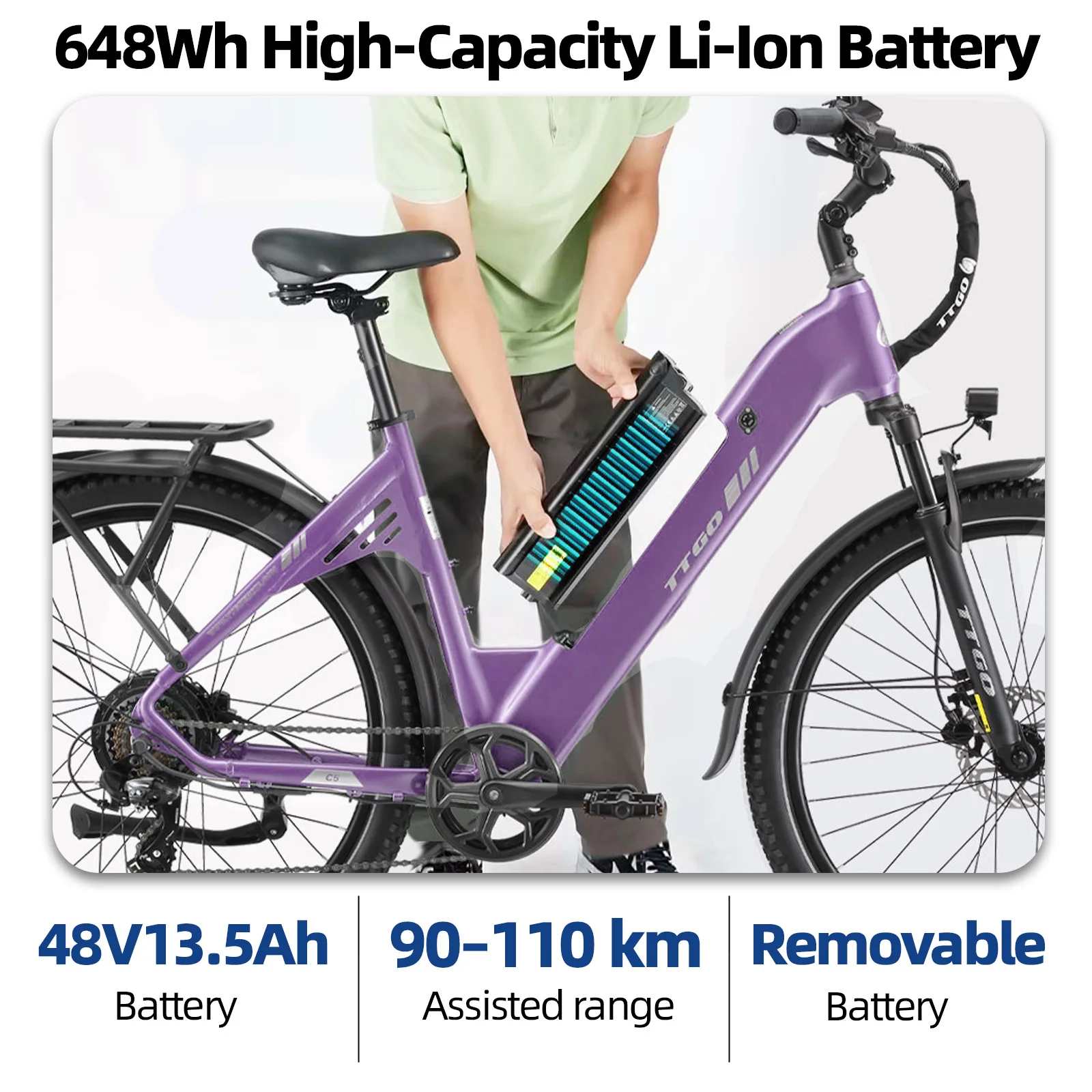 Bicicleta eléctrica potente con motor, frenos hidráulicos y LCD - imagen 4