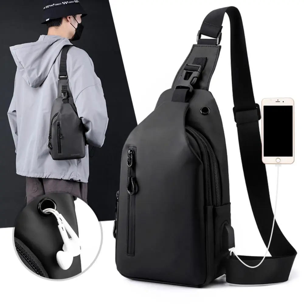 Bolso de pesca de pecho de nailon con USB y bandolera ligera - imagen 5
