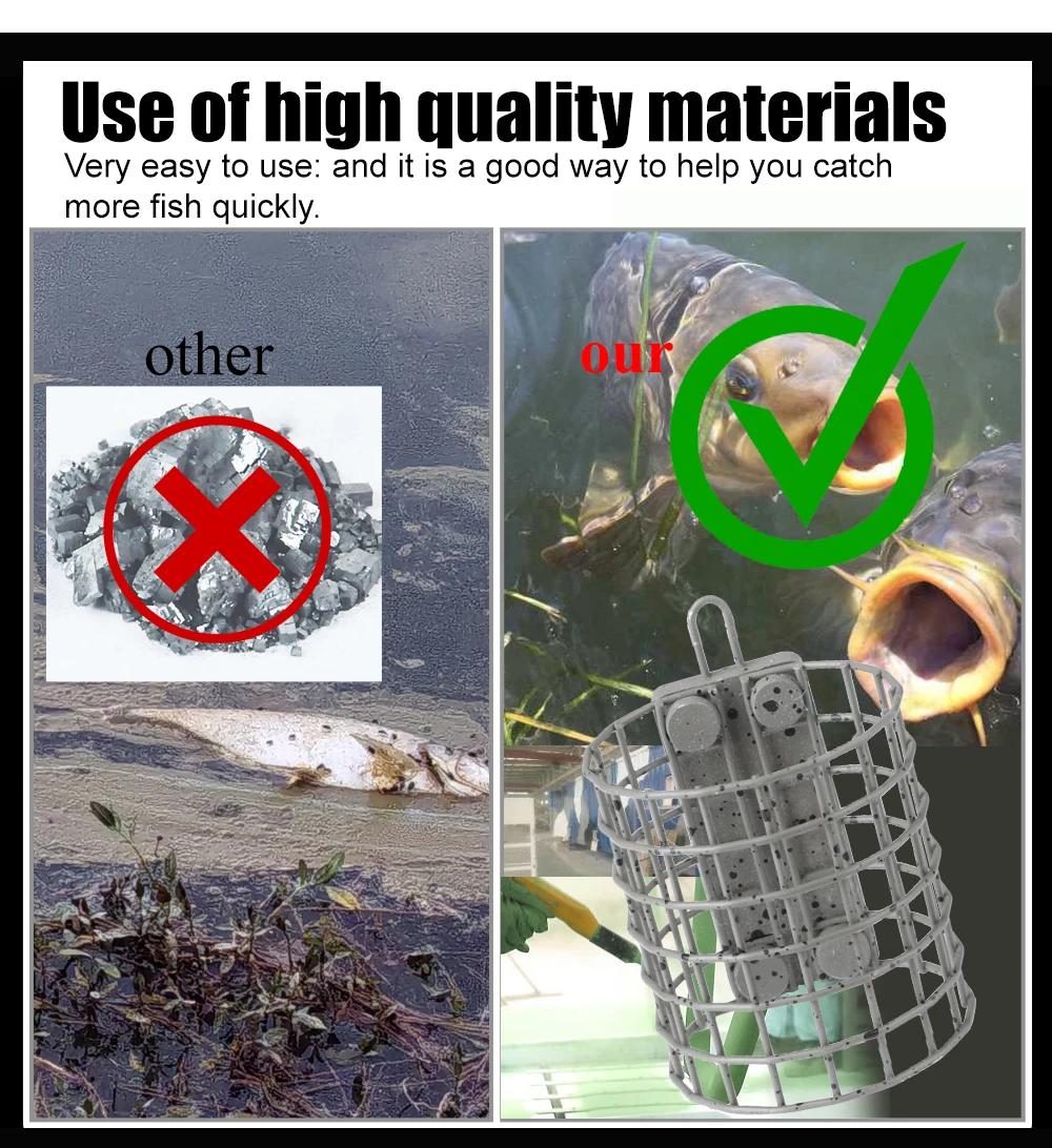 Contenedor de cebo tipo jaula para pesca de carpa