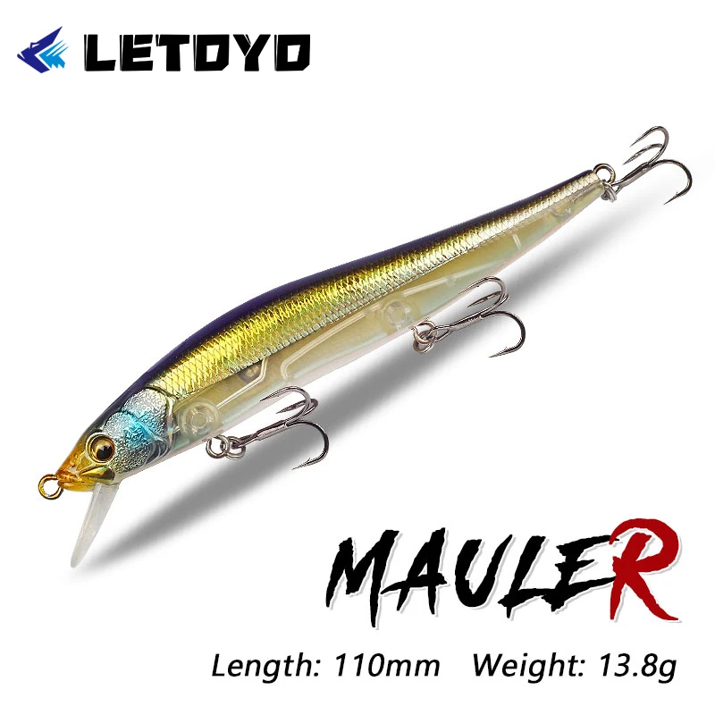 LETOYO Señuelo Minnow duro suspendido para lucio y lubina negra