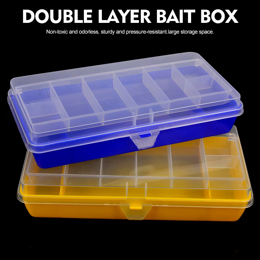 Proberos Caja de Pesca de Doble Capa para Señuelos y Accesorios