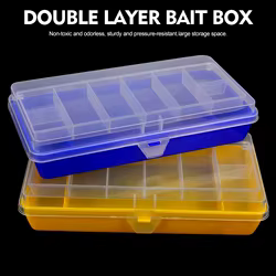 Proberos Caja de Pesca de Doble Capa para Señuelos y Accesorios
