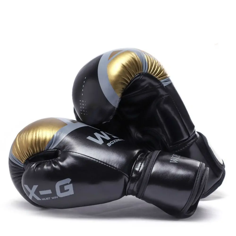 Guantes de boxeo transpirables de piel sintética PU, ajustables - imagen 2
