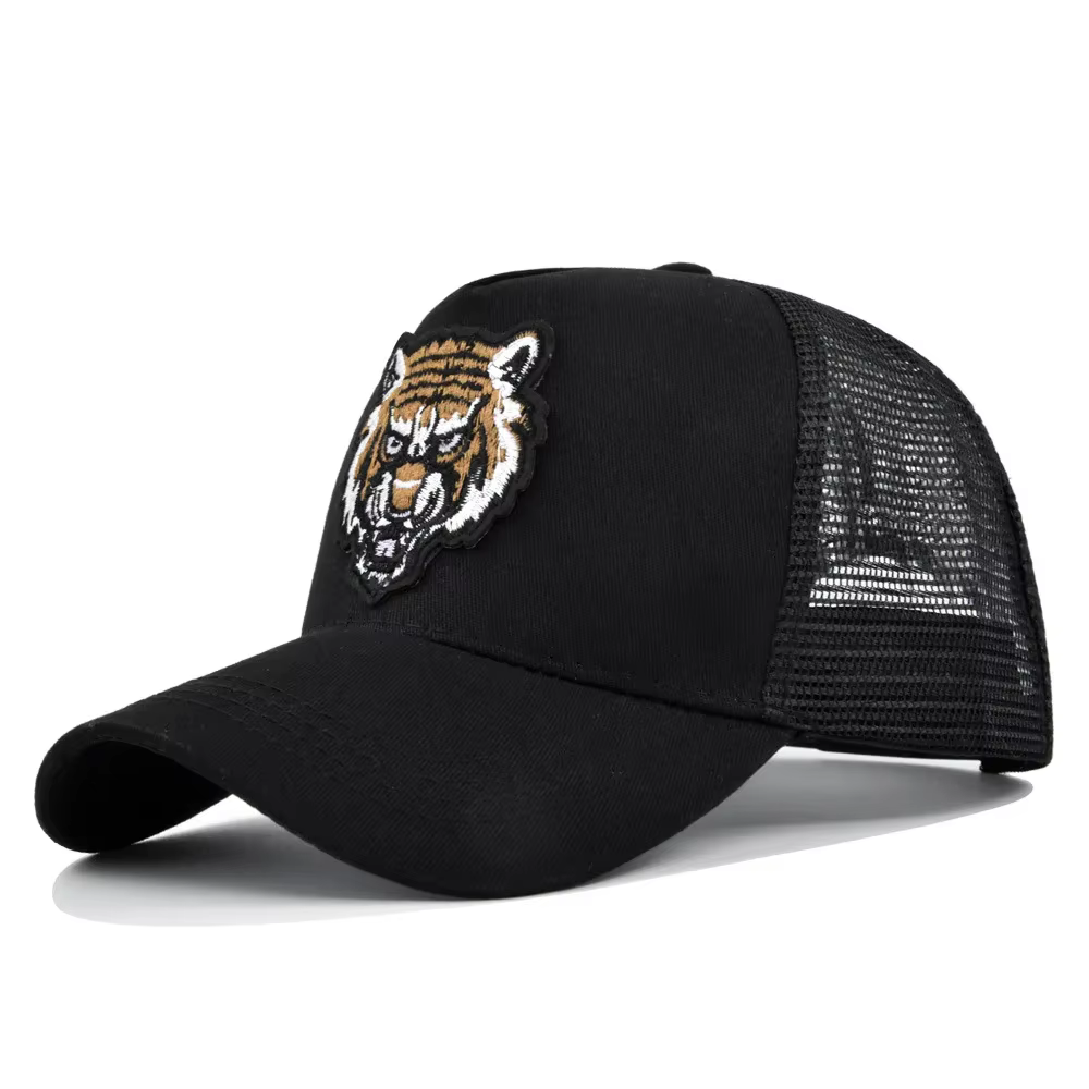 Gorra Trucker Pesca Protección Solar Malla Bordado Tigre - imagen 3